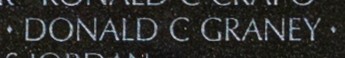 Photo of Graney's name inscribed on The Wall.